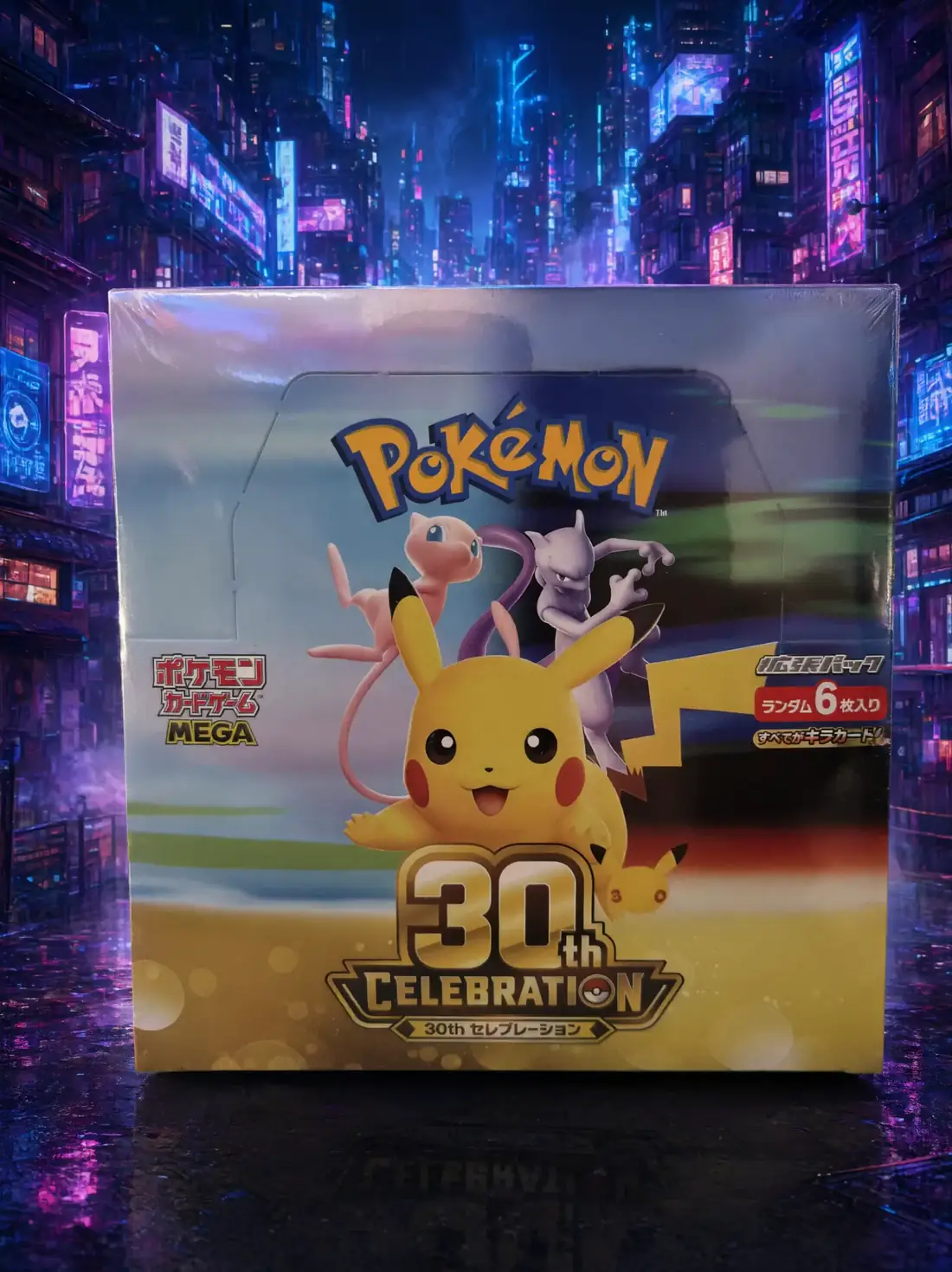 Versiegelte japanische Pokémon 30th CELEBRATION M6a Booster Box mit Pikachu, Mew und Mewtu
