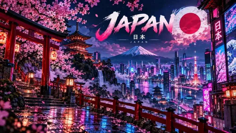 Neon-inspirierte Japan-Kulisse